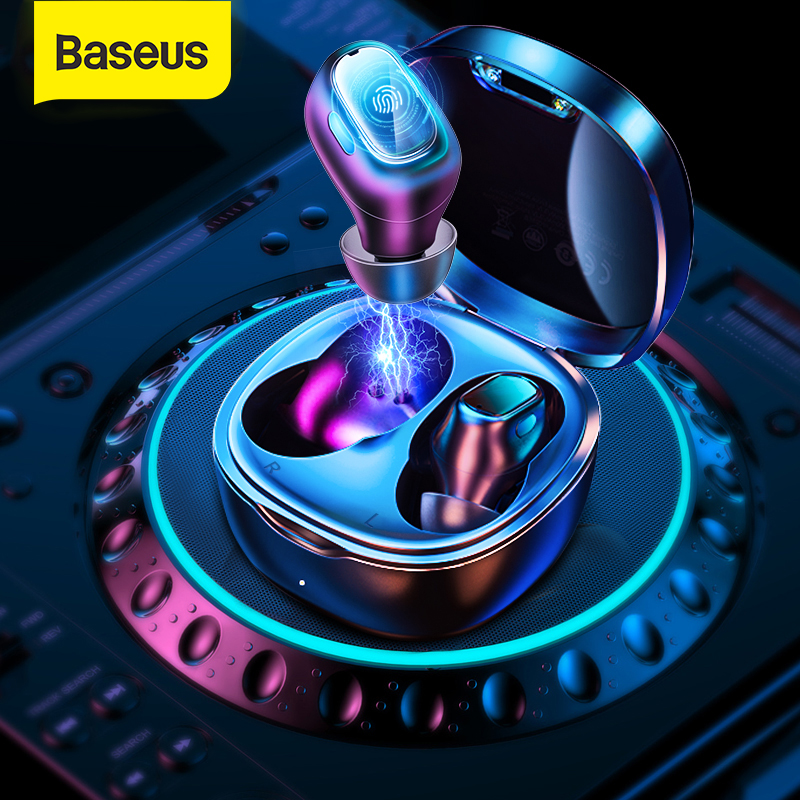 Baseus WM01 &WM02 TWS Earphones Bluetooth 5.0 Wireless Earphones Smart Noise Reduction Wireless Earbuds in-Ear Mini Wireless Bluetooth Headphones for Samsung S20 Huawei Xiaomi Earbuds