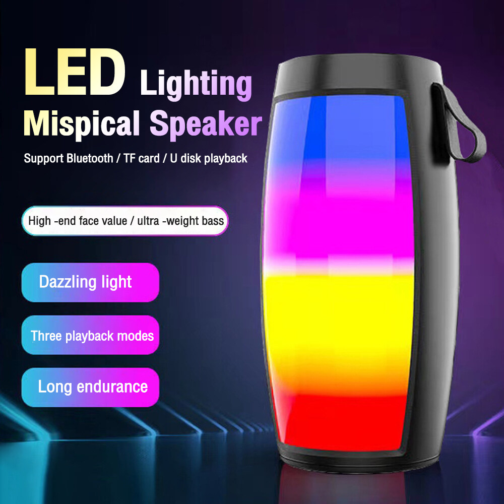 Gaqqee LED Bluetooth Speaker Night Light Color Changing Stereo Sound Wireless BT Speakers Handsfree TWS MicroSD USB Disk Auxiliary input